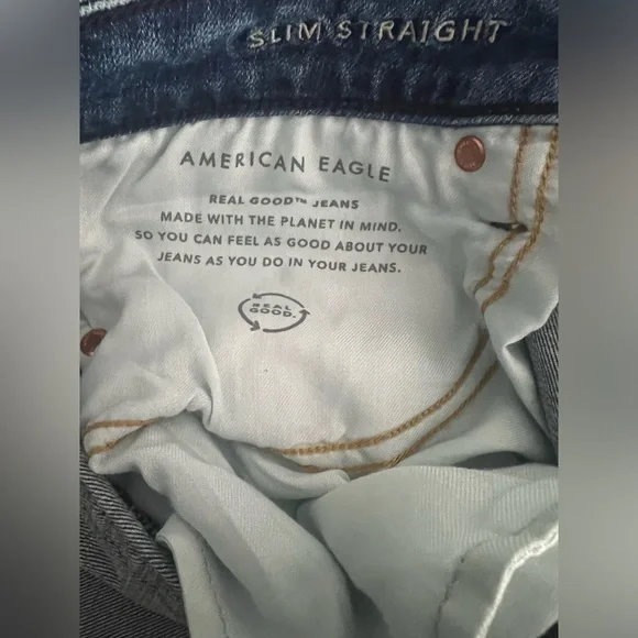 American Eagle Slim Straight-Leg Jeans Size: 32x32 - Picture 4 of 11